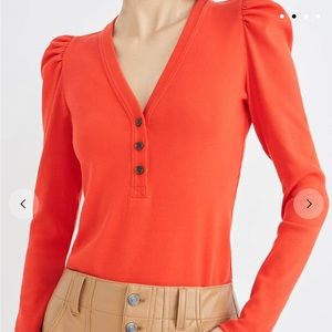 Veronica Beard Dekalb Top in Flame Red XS NWT